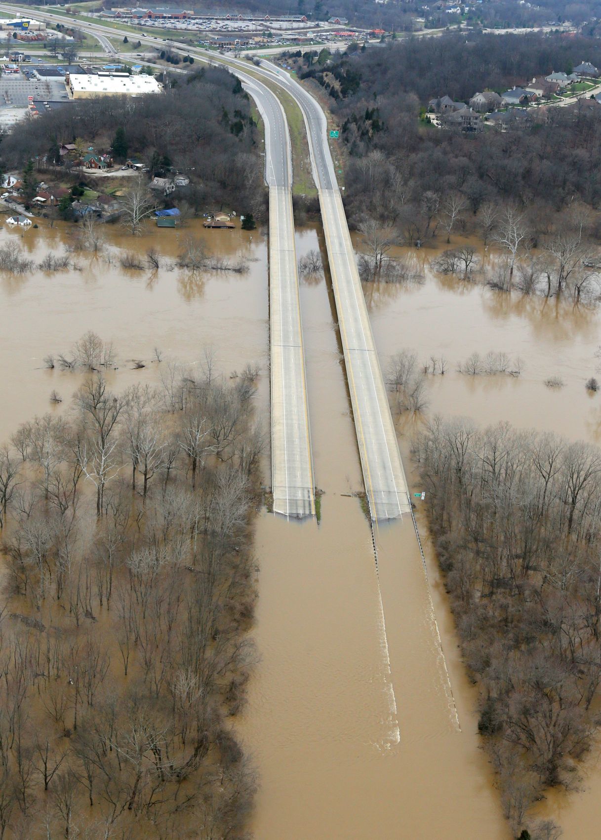 Historic flooding on the Meramec River, Gravois Road